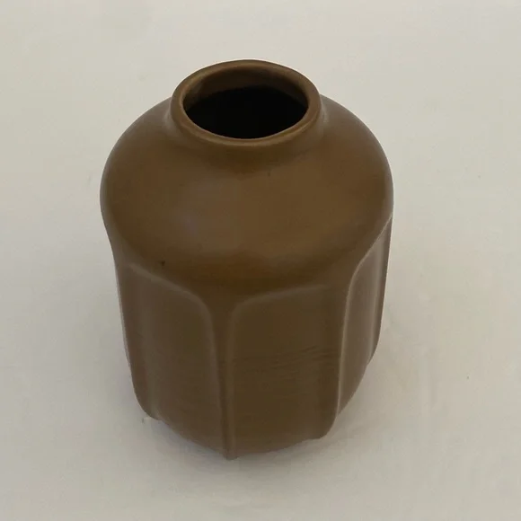 Hearth & Hand With Magnolia 5” Faceted Ceramic Vase Brown - Picture 3 of 5